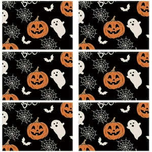 Placemats Xchi Boo Spooky Ghost Pumpkin Para Halloween, Juego De 6