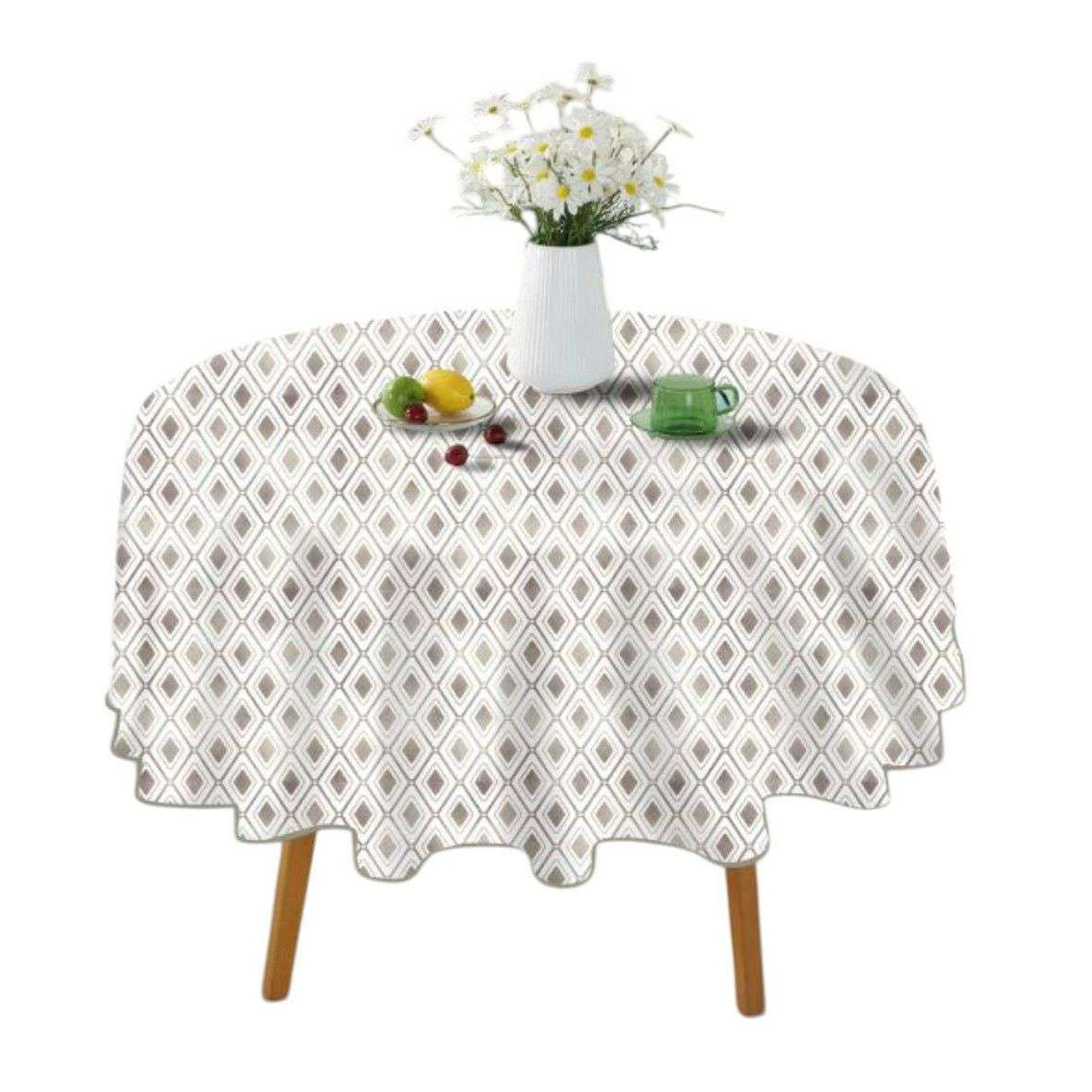 Oem - Mantel De Hule Plastico Mesa Redondo Diseños 140cm Beige