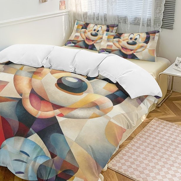 Mickey MouseCartoon Collection 3-Piece Comforter Set, Personalized Bedding Decor for Kids And Teens Bed Sheets