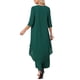 thumbnail image 3 of INSPIRE CHIC Conjunto de 2 Piezas de Chiffón para Mujer de Halloween, Blusa con Volantes y Pantalones de Pierna Ancha, Traje Formal para Boda, Verde Oscuro S, 3 of 6