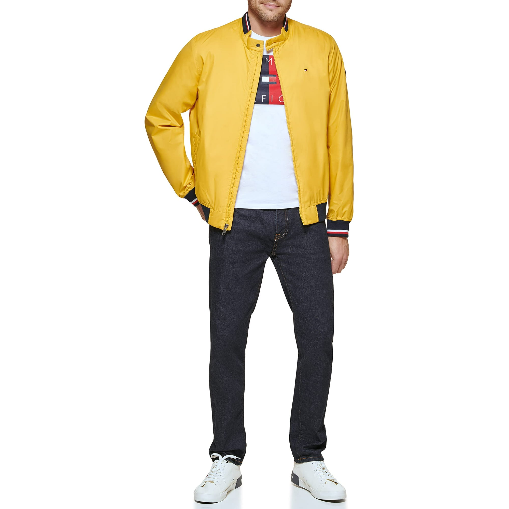 Chaqueta Tipo Bomber Tommy Hilfiger, Ligera, De Punto Acanalado