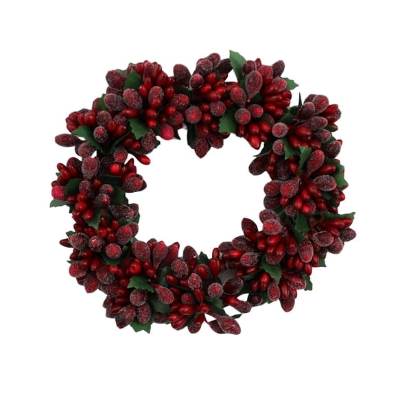 Anillo navideño con forma de corona de bayas con forma de corona de bayas, 15 cm, para 3 pilares