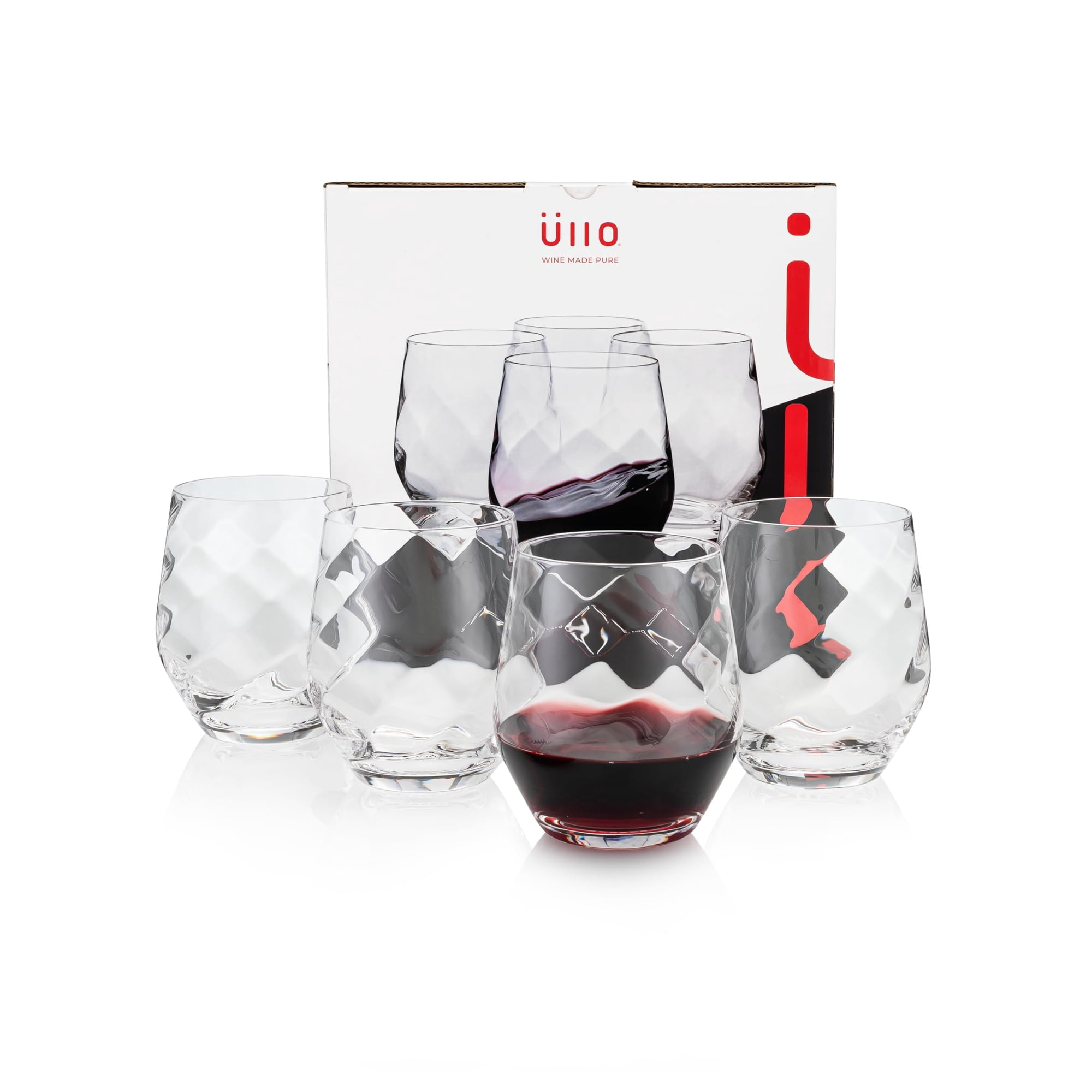 Ullo - Set De 4 Copas De Vino Sin Pie Üllo Aer De Cristal Con Aireador