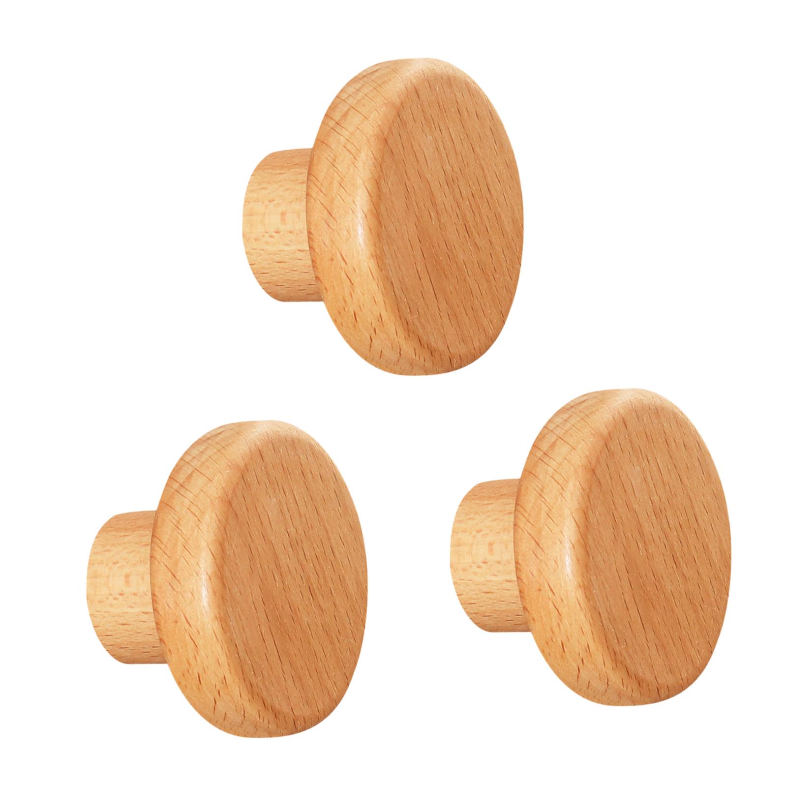 Bothyi - Ganchos De Madera Para Abrigos, Bolsas, Llaves, Decoración Del Hogar, Toalla Creativa, Estante De Ropa Rústico, 5Cm De Diámetro, 3 Uds.