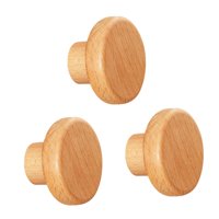 Bothyi - Ganchos De Madera Para Abrigos, Bolsas, Llaves, Decoración Del Hogar, Toalla Creativa, Estante De Ropa Rústico, 5Cm De Diámetro, 3 Uds.