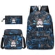 thumbnail image 1 of 2024 New Starry Sky Style Cartoon Kuromi Pen Bag Backpack School Bag Single Shoulder Bag Three-piece Set, 1 of 3