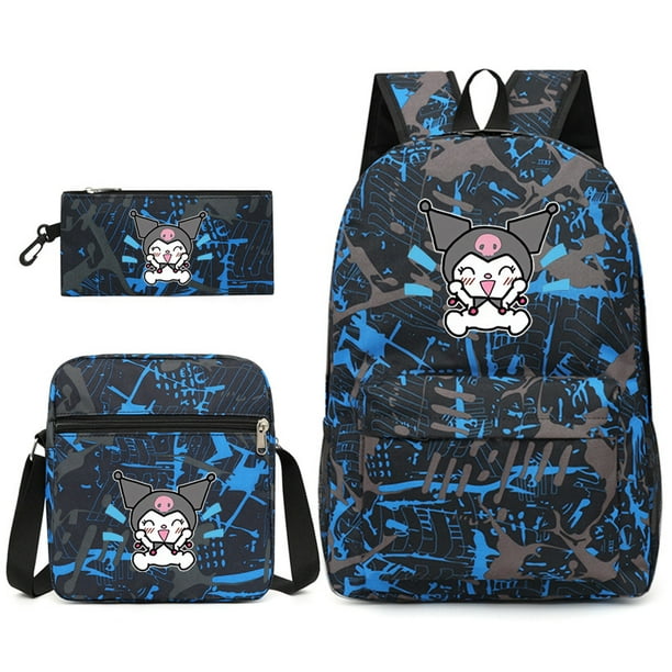2024 New Starry Sky Style Cartoon Kuromi Pen Bag Backpack School Bag Single Shoulder Bag Three-piece Set
