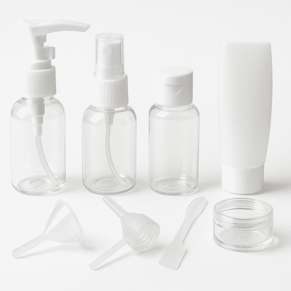 Kit De Viaje Set Botellas 9 Piezas Frascos Plasticos Travel