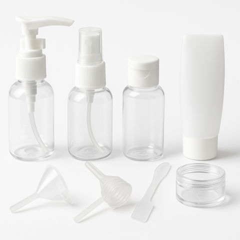 Kit De Viaje Set Botellas 9 Piezas Frascos Plasticos Travel