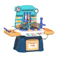 Bothyi - Play Kitchen Playset Pretend Food Indoor Outdoor Playset Para Niños, Niñas, Niños, Azul