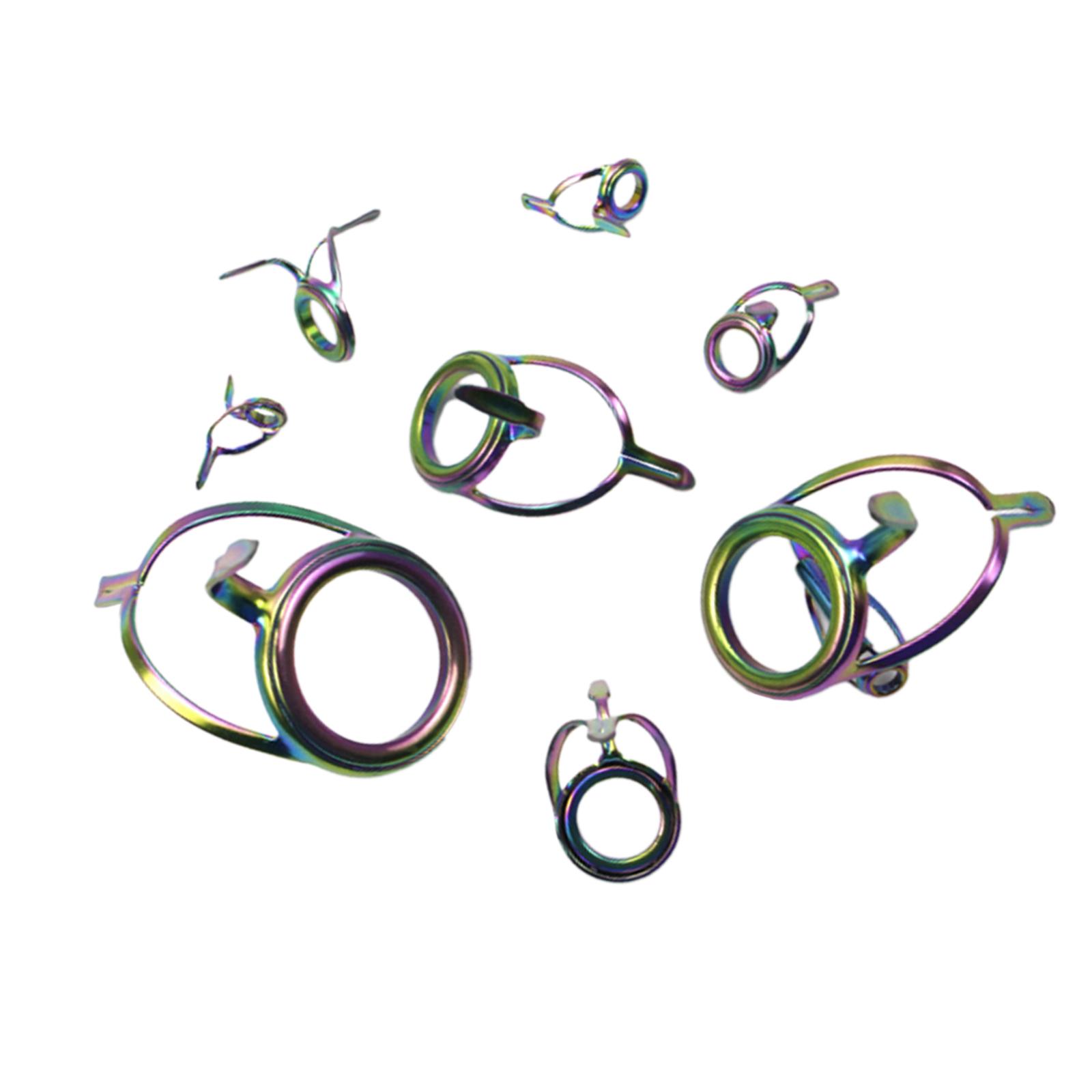 Magideal - 9 X Kit De Reparación De Puntas Surtidas Suministros De Construcción De Cañas De Pescar 9 Tamaños Guías De Ojales De Caña De Pescar Anillos De Cerámic