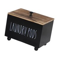 Bothyi - Organizador De Tampones De Madera Con Tapa, Recipiente De Madera, Servilletero, Organizador De Tampones, Color Negro