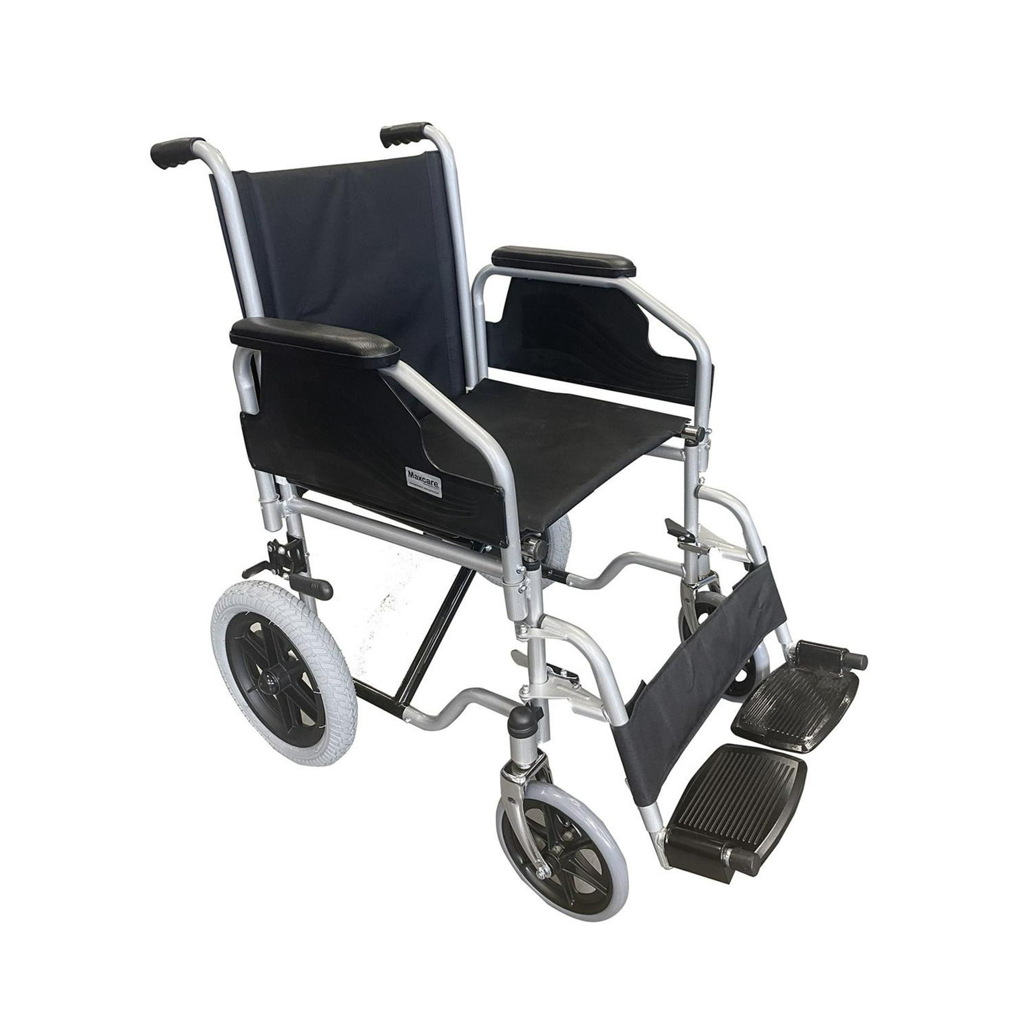 Glomed - Silla De Ruedas De Traslado Geriatrica Ruedas Inflables Negro
