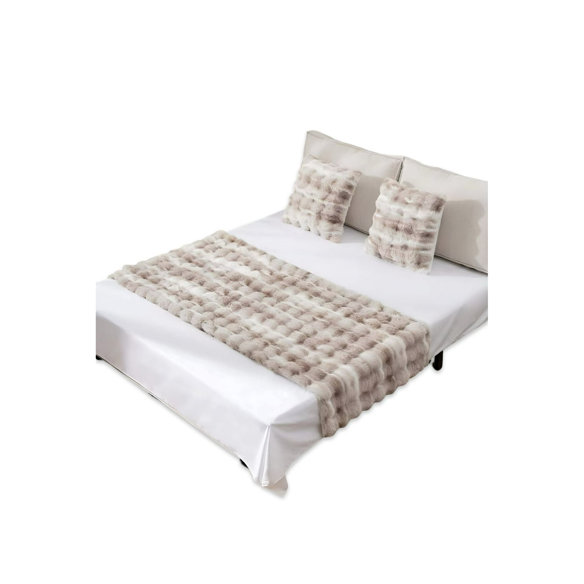 Todo Para El Hogar - Juego De Piecera De Cama Con 2 Fundas Modelo Burbuja Café