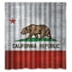 thumbnail image 1 of Cortina de ducha con diseño de la bandera del estado de California, con ganchos, tamaño 66 x 72 pulgadas, 1 of 3