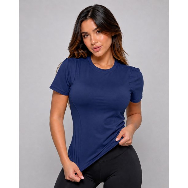 Polera Deportiva Para Mujer Ajustada Elasticada Gym Fitness