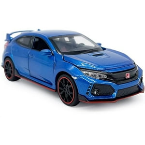 Veatool - Compatible Con Honda Civic Tipo-R De Aleación De Fundición A Presión 1:32, Coche De Aleación Con Luces Y Sonido, Coches De Puerta Abierta Para Niños De 3 A 5 Años, Regalo De Cumpleaños Para