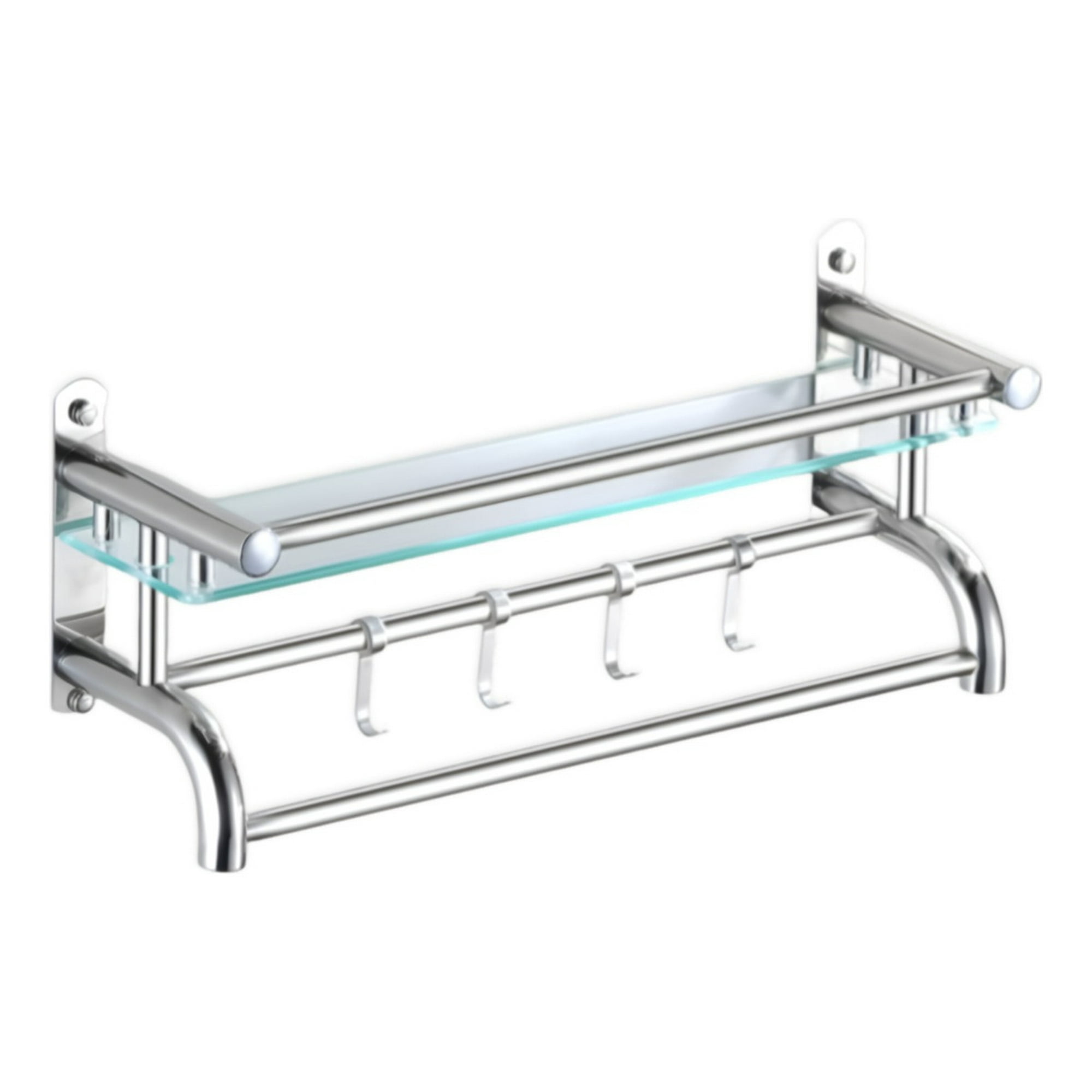 Genérico - Estante Organizador Baño Vidrio Toallero Acero Inoxidable