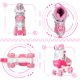 thumbnail image 3 of Patines de ruedas Nattork para niña, rosa con ruedas iluminadas, 3 of 6