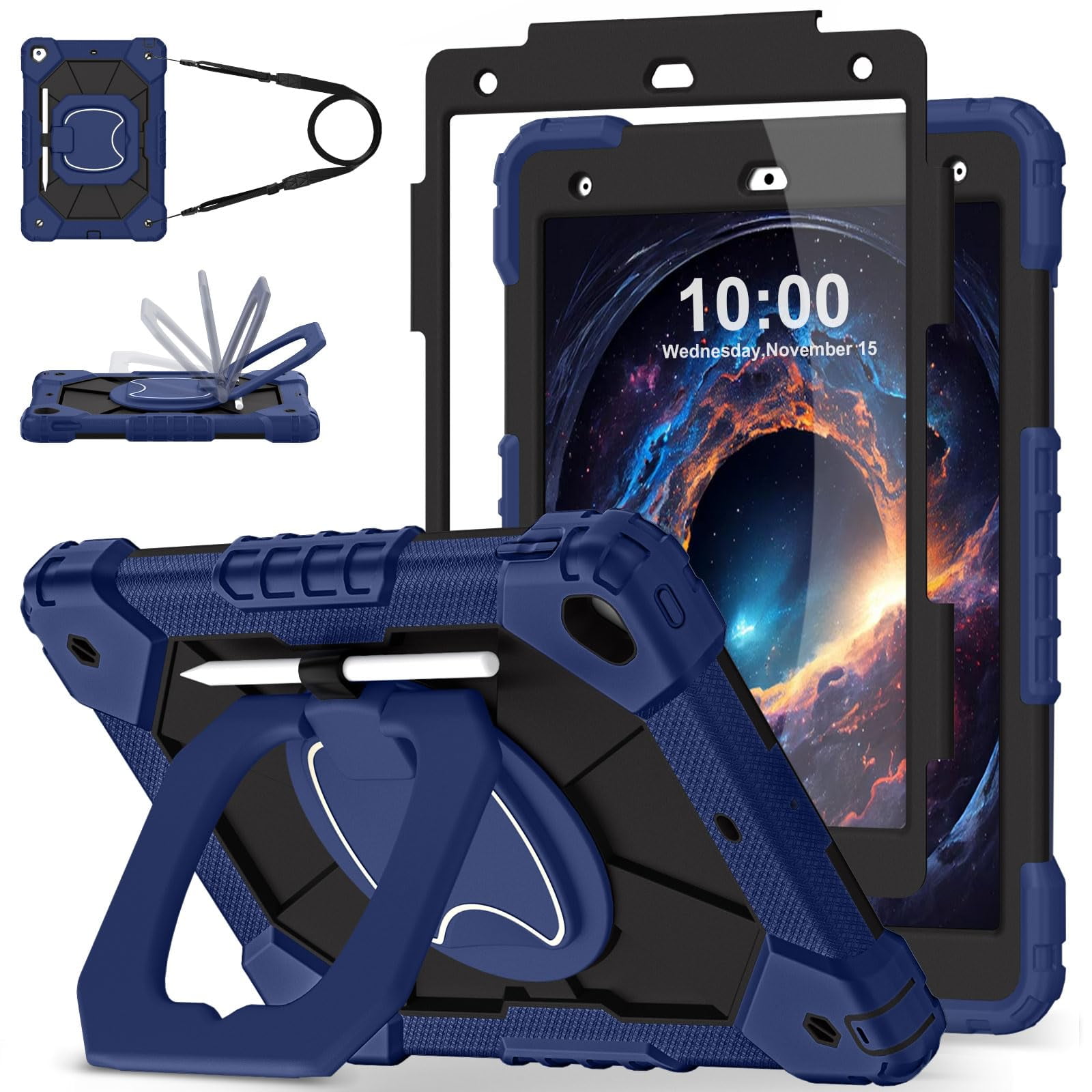 Wesorol - Funda Para Ipad De 9ª, 8ª Y 7ª Generación De 10,2 Pulgadas Con Protector De Pantalla, Color Azul Mar