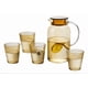 thumbnail image 1 of Juego De Jarra Con Tapa Y Vasos De Vidrio Acanalado 5pcs, 1 of 8