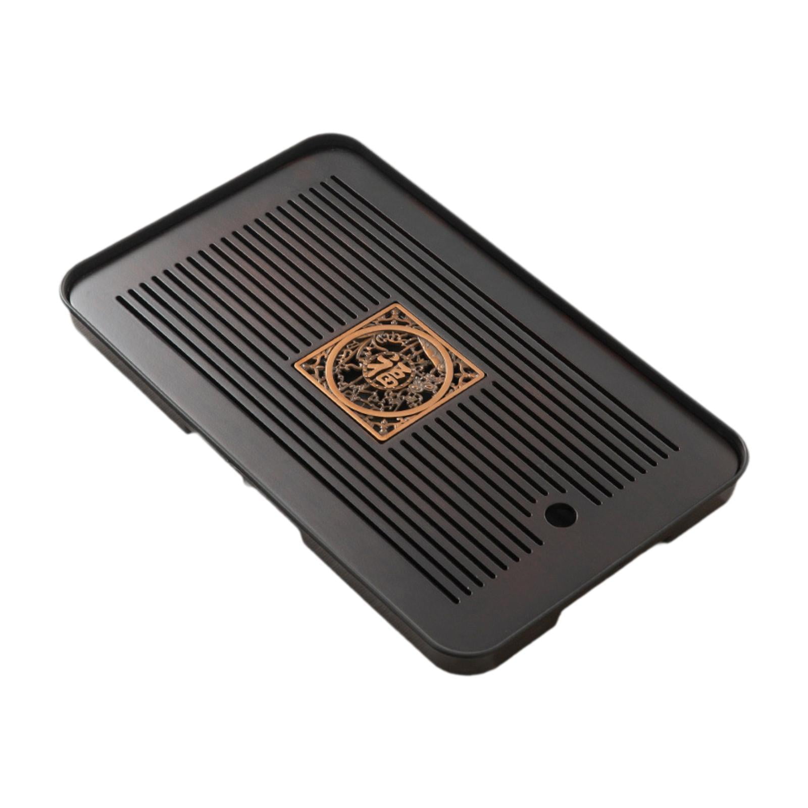 Magideal - Bandeja De Té De Bambú China, Accesorio Para Juego De Té, Caja De Mesa Sencilla Con Drenaje Para Almacenamiento De Agua, Ideal Para Casa De Té, Regalo Blach B