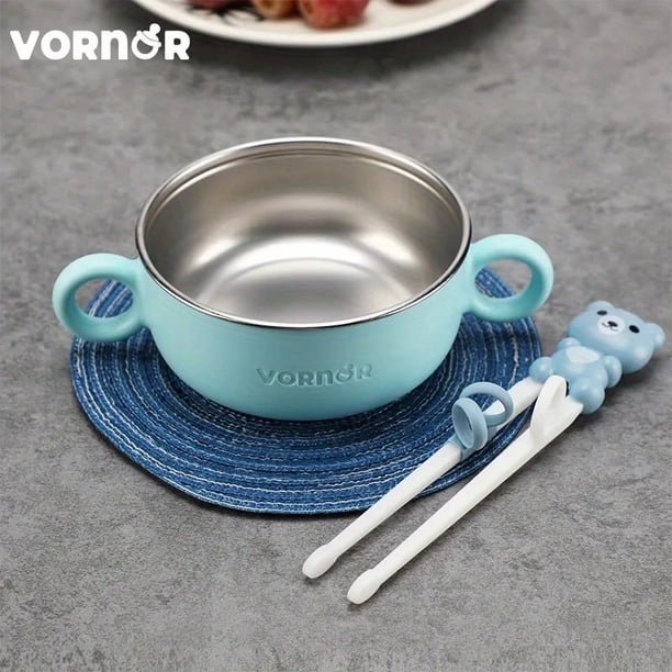 Children's Learning Meal Learning Training Baby Secondary Meal Bowl Big Baby Elementary Student Stainless Steel 304 Cutlery