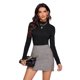 thumbnail image 1 of Top de Punto Acanalado con Cuello Simulado negro XL, 1 of 4