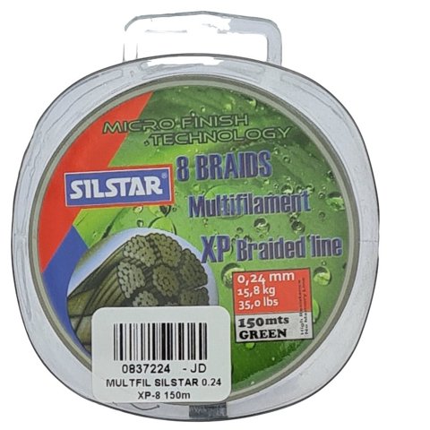 Silstar - Nylon Verde 0,24Mm Multifilamento 8Heb 150Mts Restenci15,8Kg