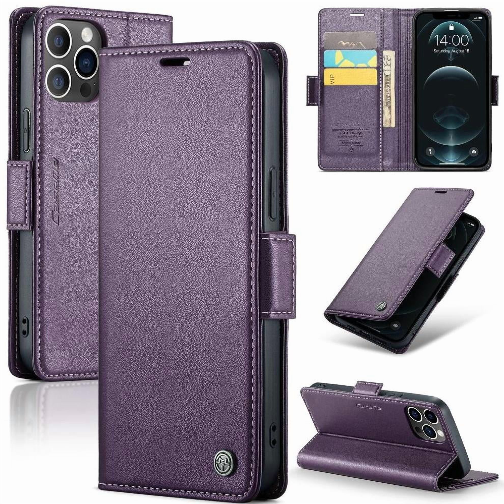 Case Me - Caseme Tipo Cartera Iphone 12 Pro Max Con Cierre Magnético, Rfid, Tarjetero, Soporte, Carga Inalámbrica