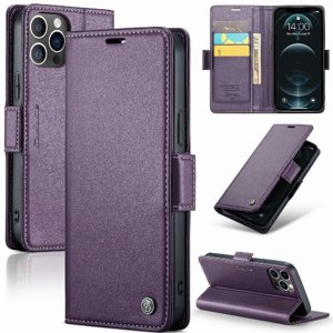 Caseme Tipo Cartera Iphone 12 Pro Max Con Cierre Magnético, Rfid, Tarjetero, Soporte, Carga Inalámbrica
