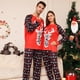 thumbnail image 2 of Pijamas navideños familiares de moda, camisetas y pantalones de manga larga para papá, mamá y niños, conjunto de pijamas a juego con estampado de alce y nieve (mamá), 2 of 5