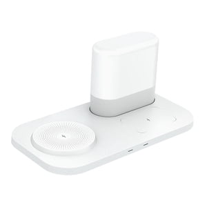 Ioensy - Lámpara De Escritorio Con Luz Nocturna, Cargador Inalámbrico, Interfaz Tipo C, Regalo De Cumpleaños Para Interiores, Color Blanco