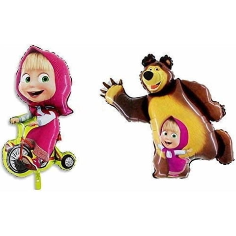 Masha And The Bear - Set De Globos Para Fiestas De Cumpleaños De Masha Y El Oso, X2