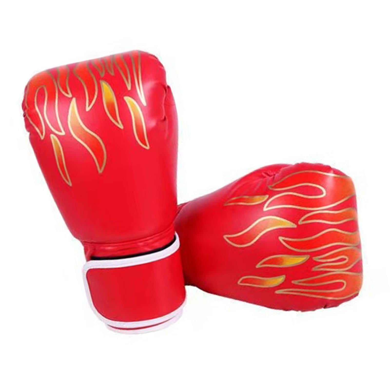 Magideal - Guantes De Boxeo Para Niños Adultos Thai Caseing Thai Sparring Kickboxing Guantes Pu Cuero Punzonado Heavy Bag , Rojo, Adulto Rojo Adulto