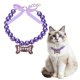 thumbnail image 1 of Collar de Perlas para Gato y Perro Uxcell, Forma de Lazo Pequeño con Diamantes de Imitación, Collar de Gato Lindo Ajustable (S, Púrpura), para Accesorios de Joyería para Mascotas, 1 of 7
