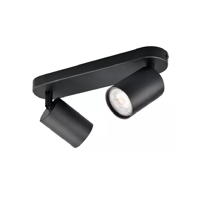 Genérico - Apliqué Lámpara Triple Dirigible Ampolla Dicroica Negra