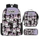 thumbnail image 3 of Lovely Kuromi 3Pcs/Set Capacity Shoulder Bags Kawaii Primary Girls School Bags Lightweight Cartoon Backpacks Meal Bag Plush Doll, 3 of 3