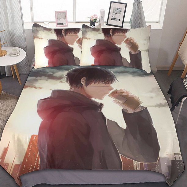Tokyo Ghoul Poster 3 Pieces Bedding Sets Soft Comforter Sets Decor Bedroom Gifts