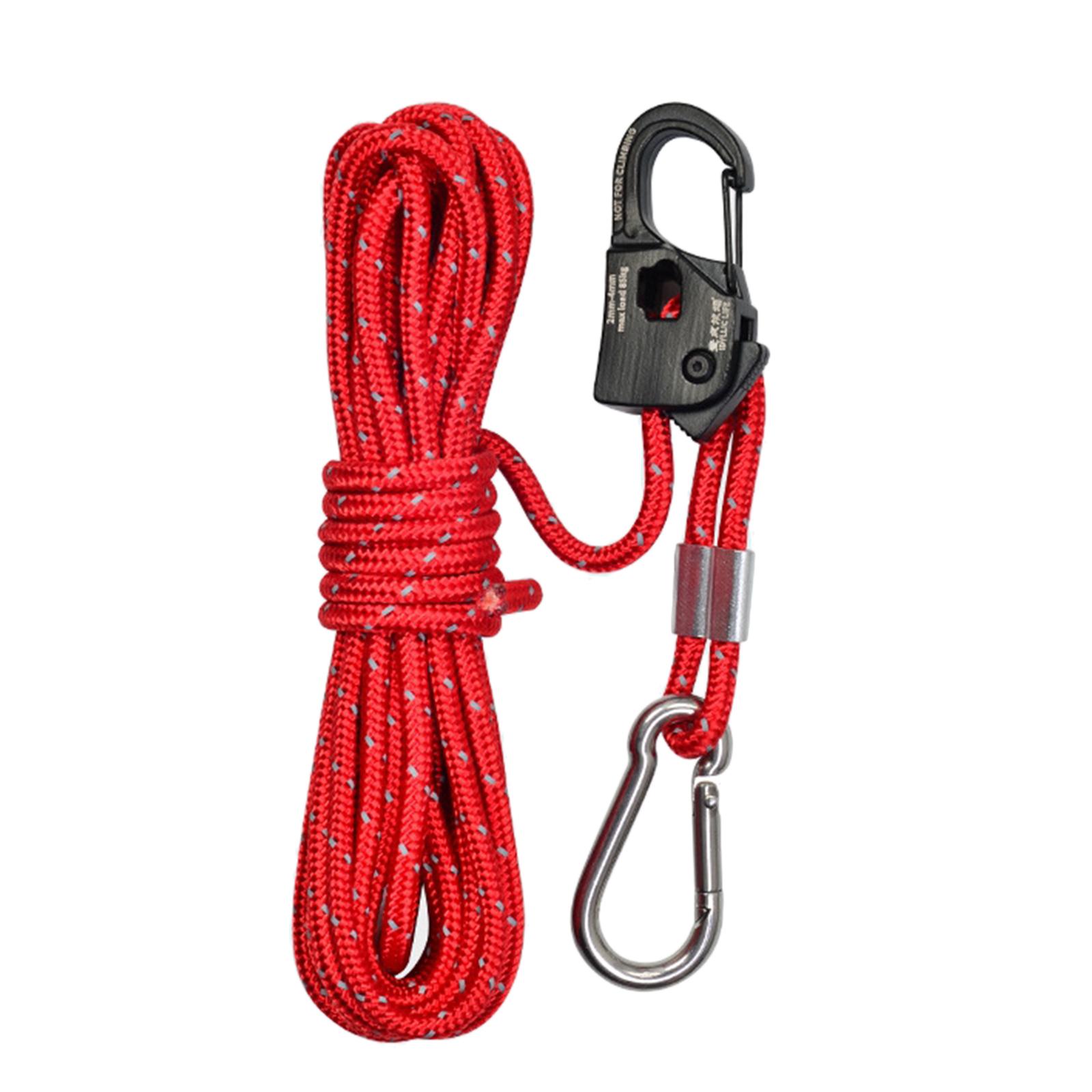 Magideal - Cuerda Guía Para Tienda De Campaña De 4Mm, Regulador Automático De Bloqueo Automático De Aleación De Aluminio Duradero Para Dosel De Jardinería, Tiend Rojo