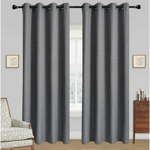 Atlas - 1 Paño Cortina Lino Con Blackout 140X220 Gris Oscuro
