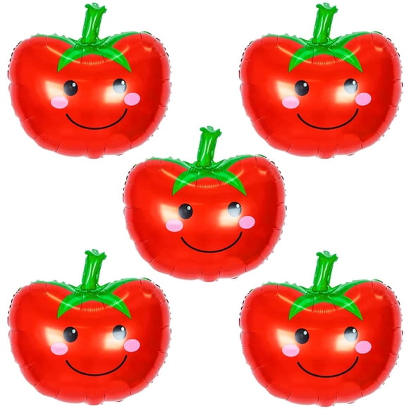 Globos de aluminio HORIUS con temática de tomate, verduras y tomates, 6 cm, 5 unidades