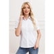 thumbnail image 2 of Blusa Mujer Manga Corta Elasticada Lisa Botones Formal 0057, 2 of 3