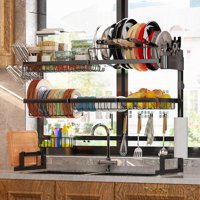 Estante Para Secar Platos Sobre El Fregadero Adbiu, Ampliable De 32 A 40 Cm De Largo X 12 Cm De Anch