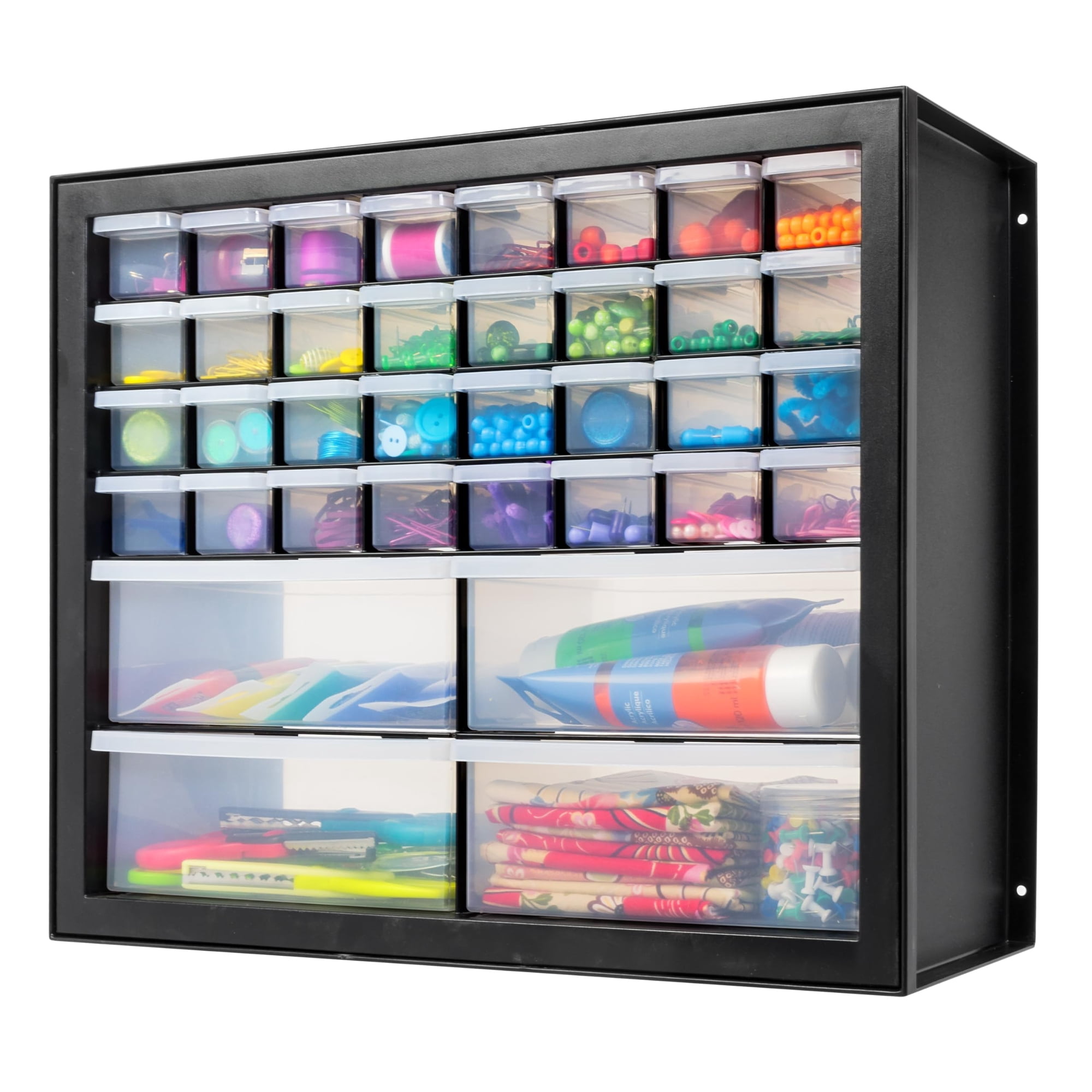 Organizador De Ferretería Iris Usa Con Rosca, 36 Cajones, Negro