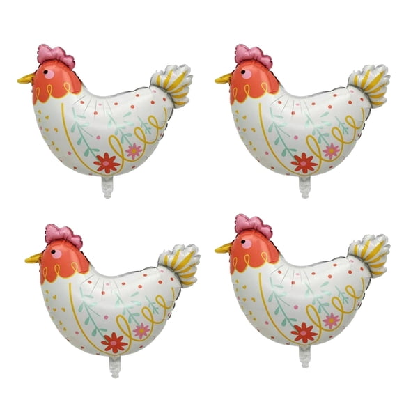 Globos de aluminio CSTYWC con forma de pollo para cumpleaños, fiesta de baby shower, 4 unidades