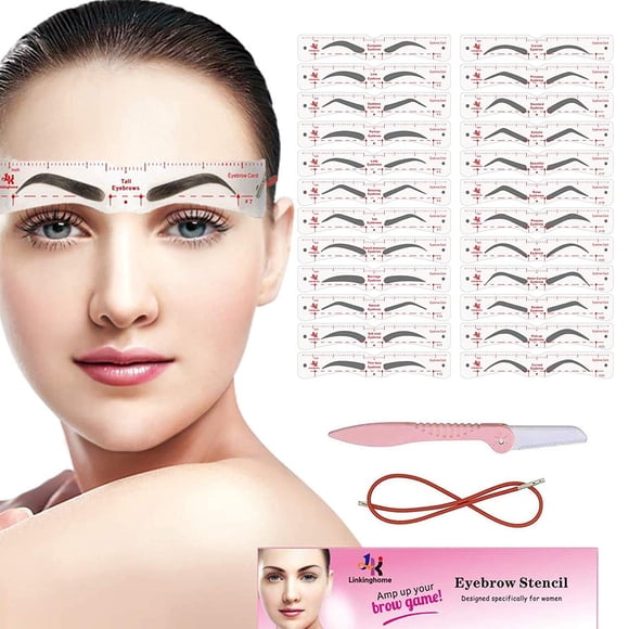 Kit de Plantillas para Cejas Linkinghome 24 Formas Reutilizable