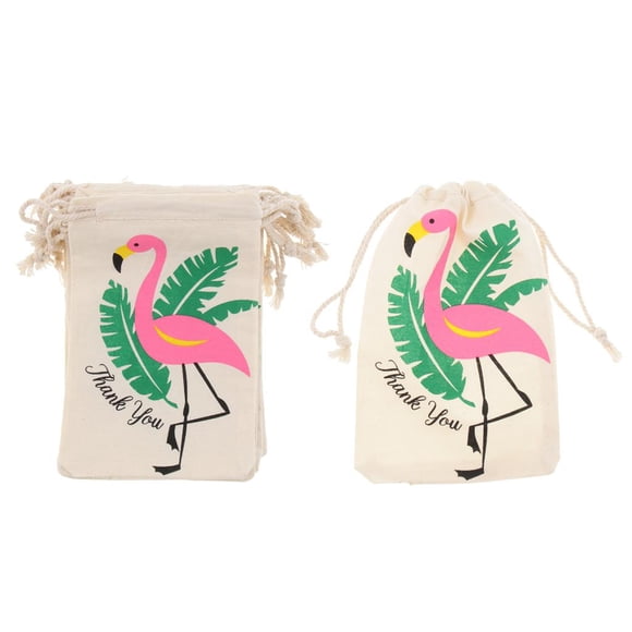10pcs Algodón Lino Joyería Bolsa Cordón Cordón Boda Favor B