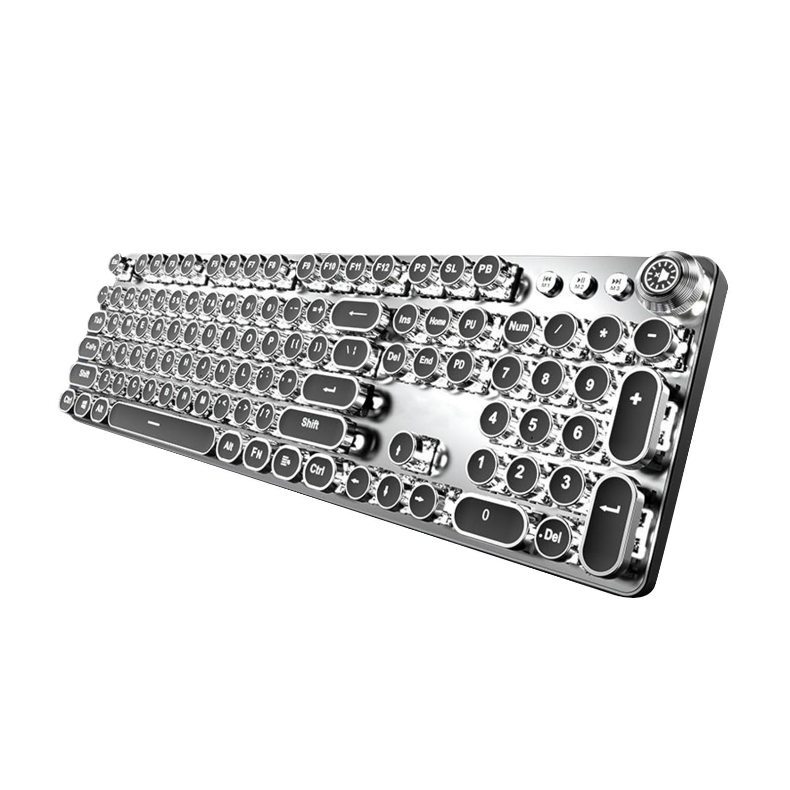 Bothyi - Teclado Retro Punk De 104 Teclas Con Cable Para Pc, Interruptor Negro, Teclado Mecánico Para Jugar