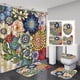 thumbnail image 1 of 1/3/4pcs Bathroom Sets Rugs Shower Curtain, Boho Floral Pattern Polyester Shower Curtain, Comes With 12 Plastic Hooks, Non-Slip Bathroom Rug, Toilet U-Shape Mat, Toilet Lid Cover Pad, Bathroom Decor, 1 of 5